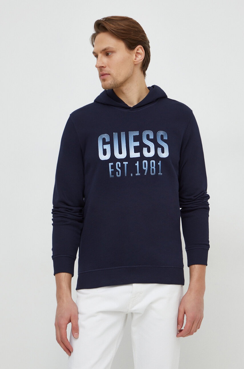 

Суичър Guess BEAU в тъмносиньо с качулка апликация M4RQ36 KBK32, Тъмносин