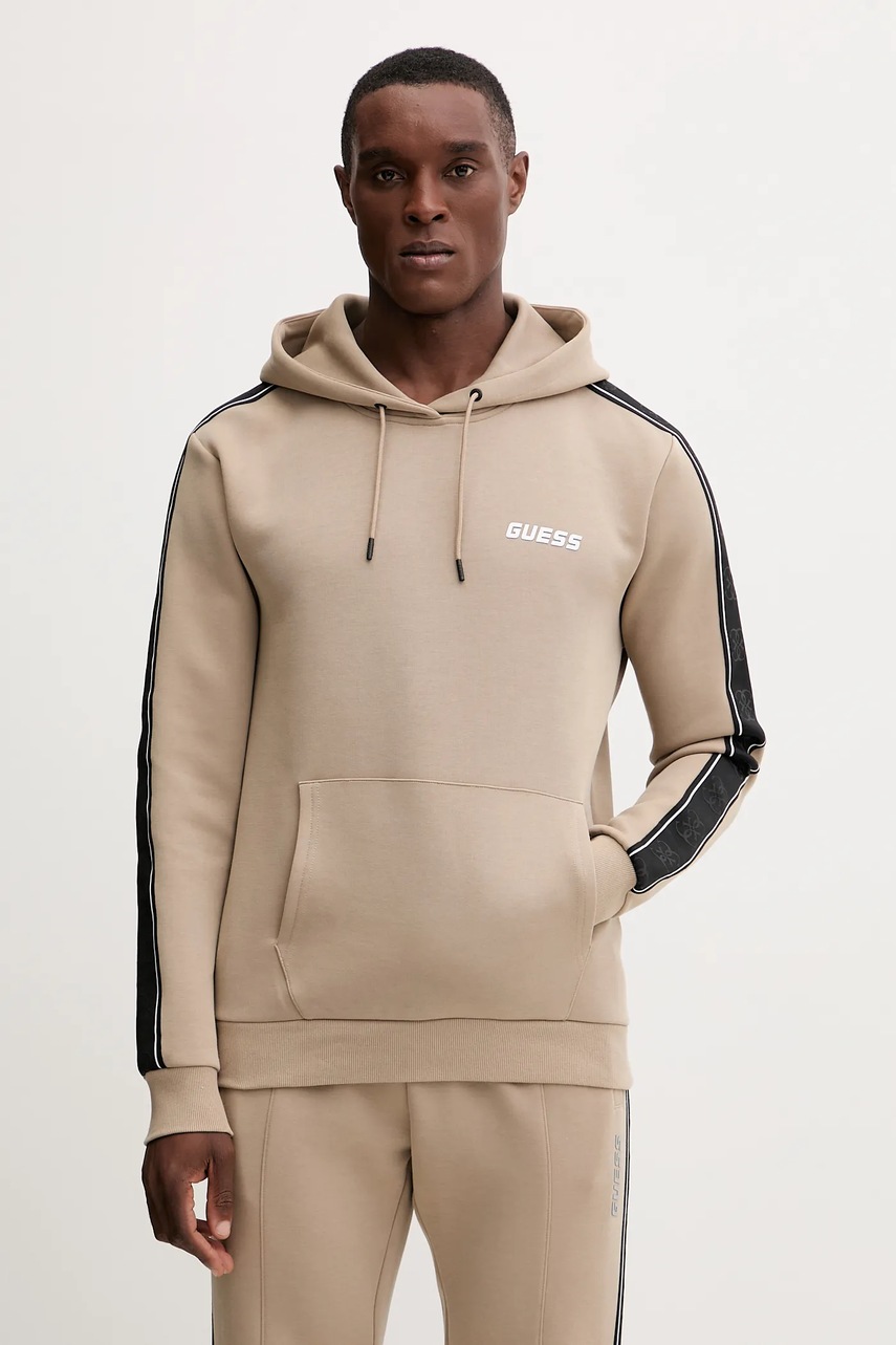 Guess Μπλούζα Guess MICKEY χρώμα: καφέ, με κουκούλα, Z4RQ21 KB3P2