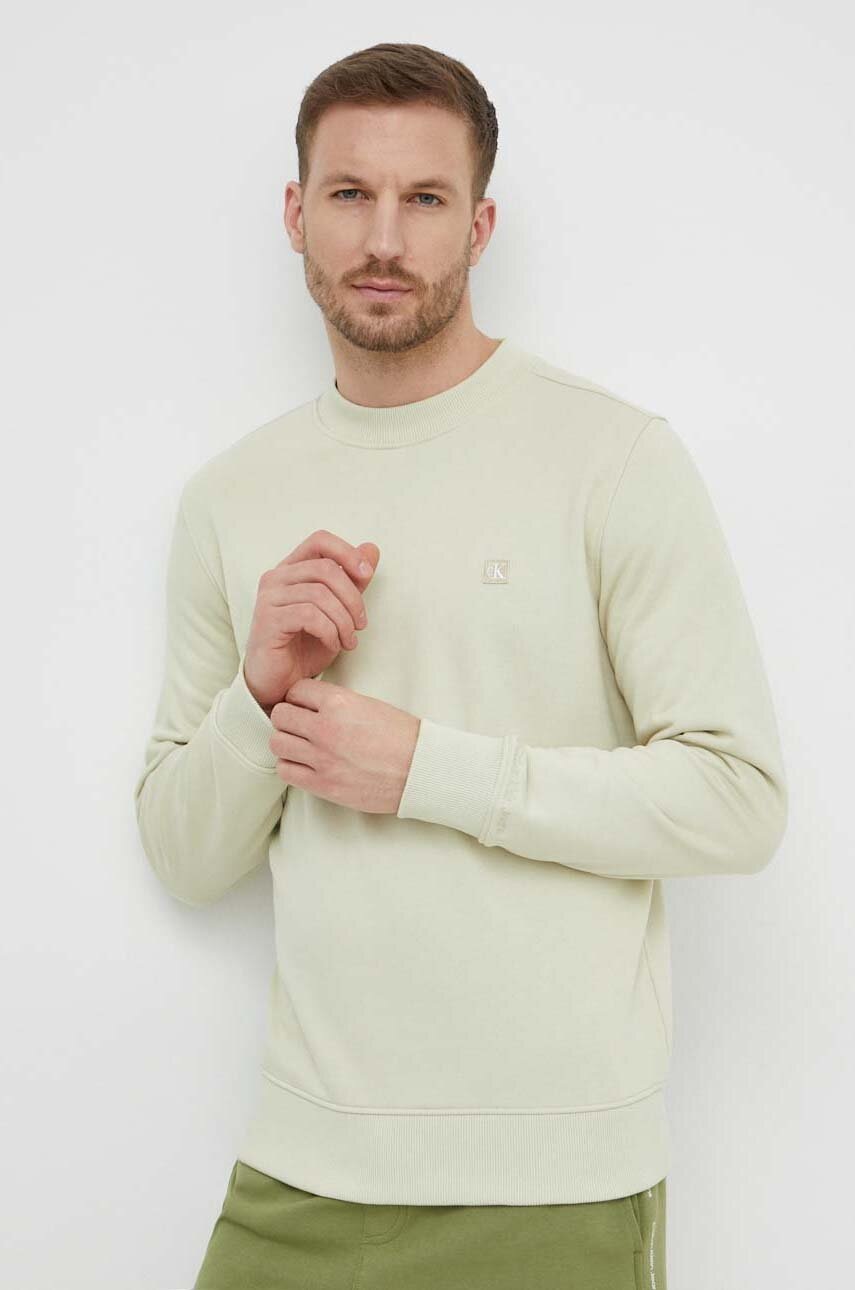

Суичър Calvin Klein Jeans в зелено с изчистен дизайн J30J325270, Зелен