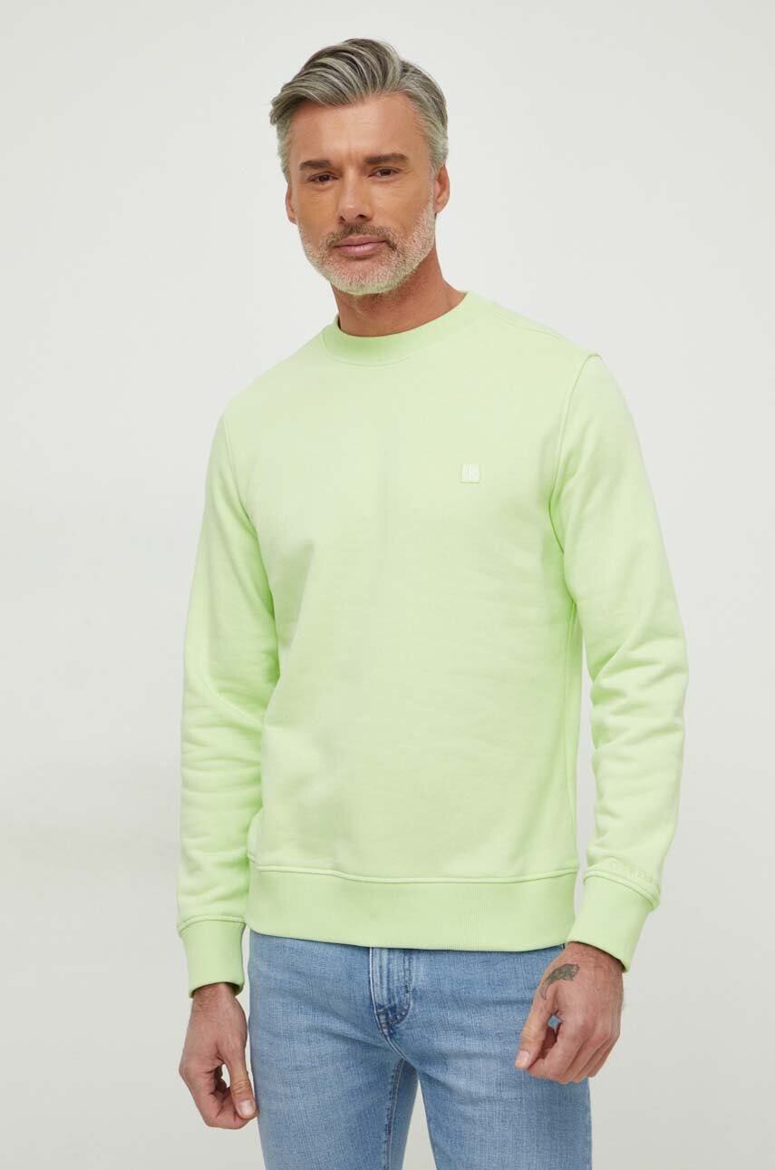 

Суичър Calvin Klein Jeans в зелено с изчистен дизайн J30J325270, Зелен
