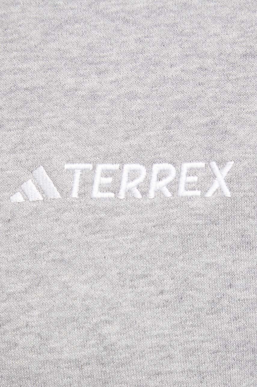Αθλητική μπλούζα adidas TERREX ZNE TERREX χρώμα: γκρι, με κουκούλα IG2377 IB6564 φωτογραφία