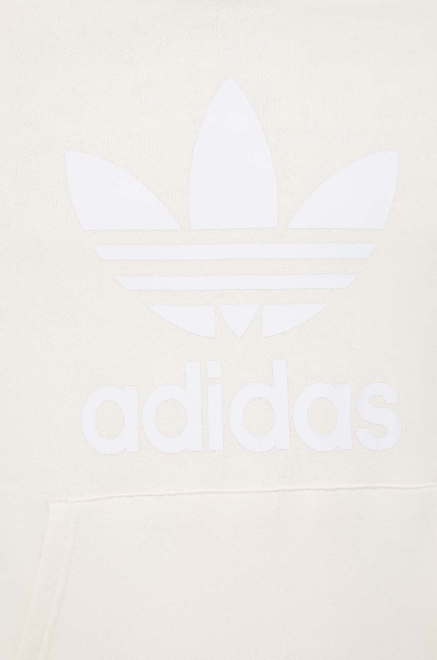 Βαμβακερή μπλούζα adidas Originals Adicolor Classics Trefoil χρώμα: μπεζ, με κουκούλα, IM9408 φωτογραφία