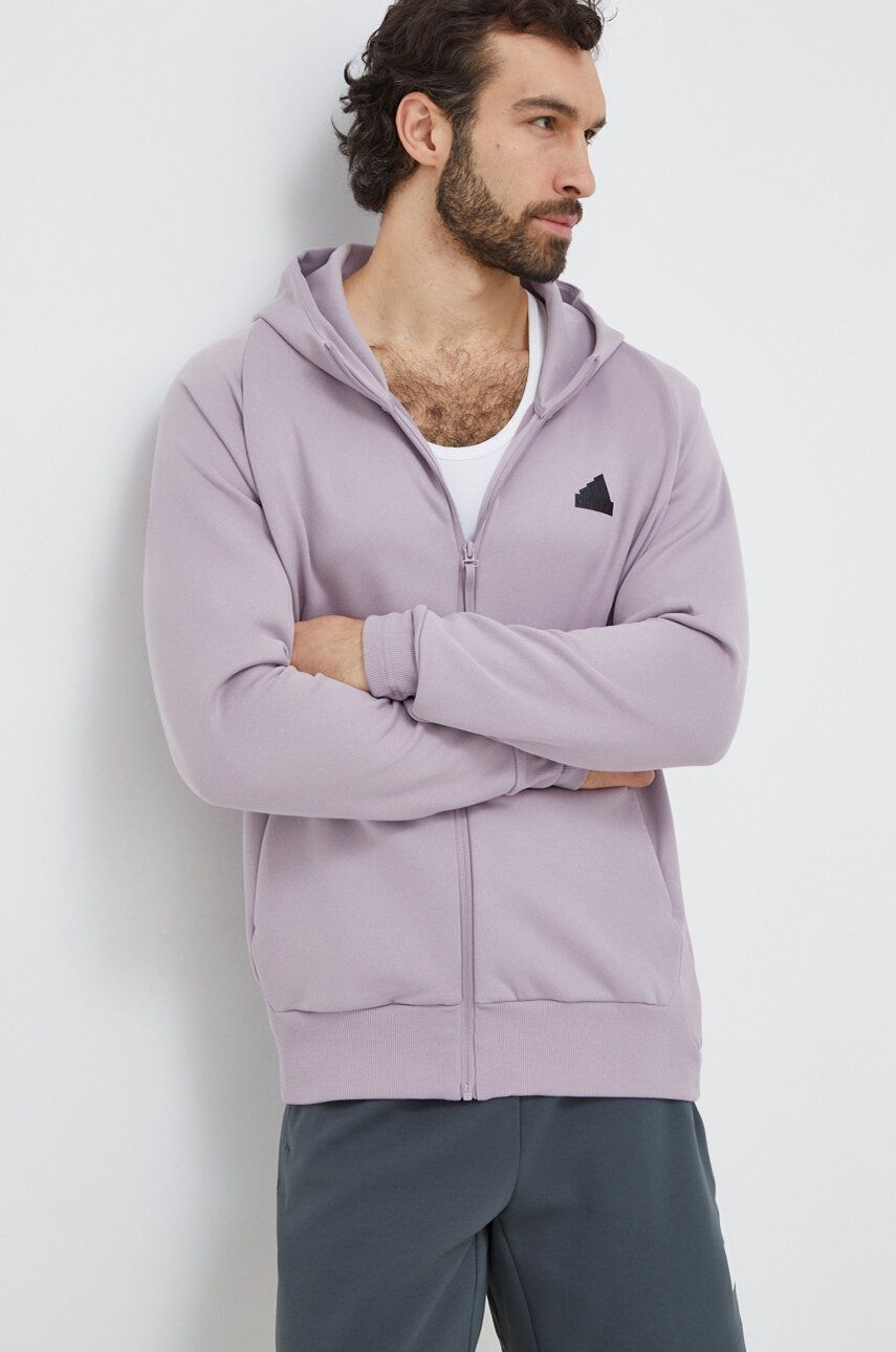 adidas bluza Z.N.E barbati, culoarea violet, cu glugă, neted