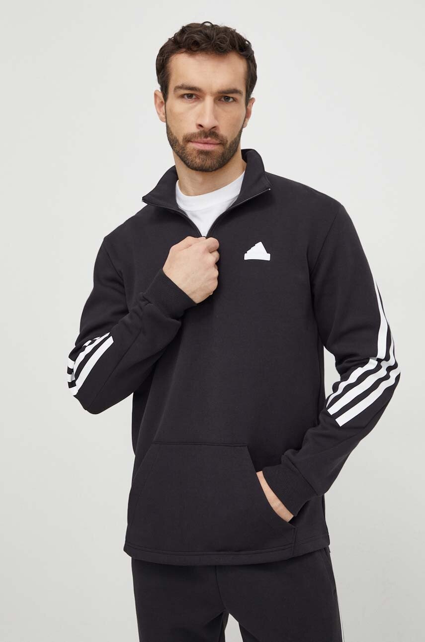 adidas bluza SPORTY STREET barbati, culoarea negru, cu imprimeu