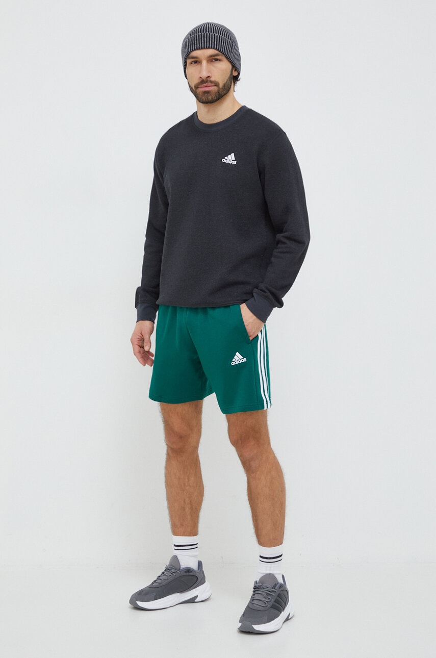 Кофта adidas чоловіча колір чорний однотонна 