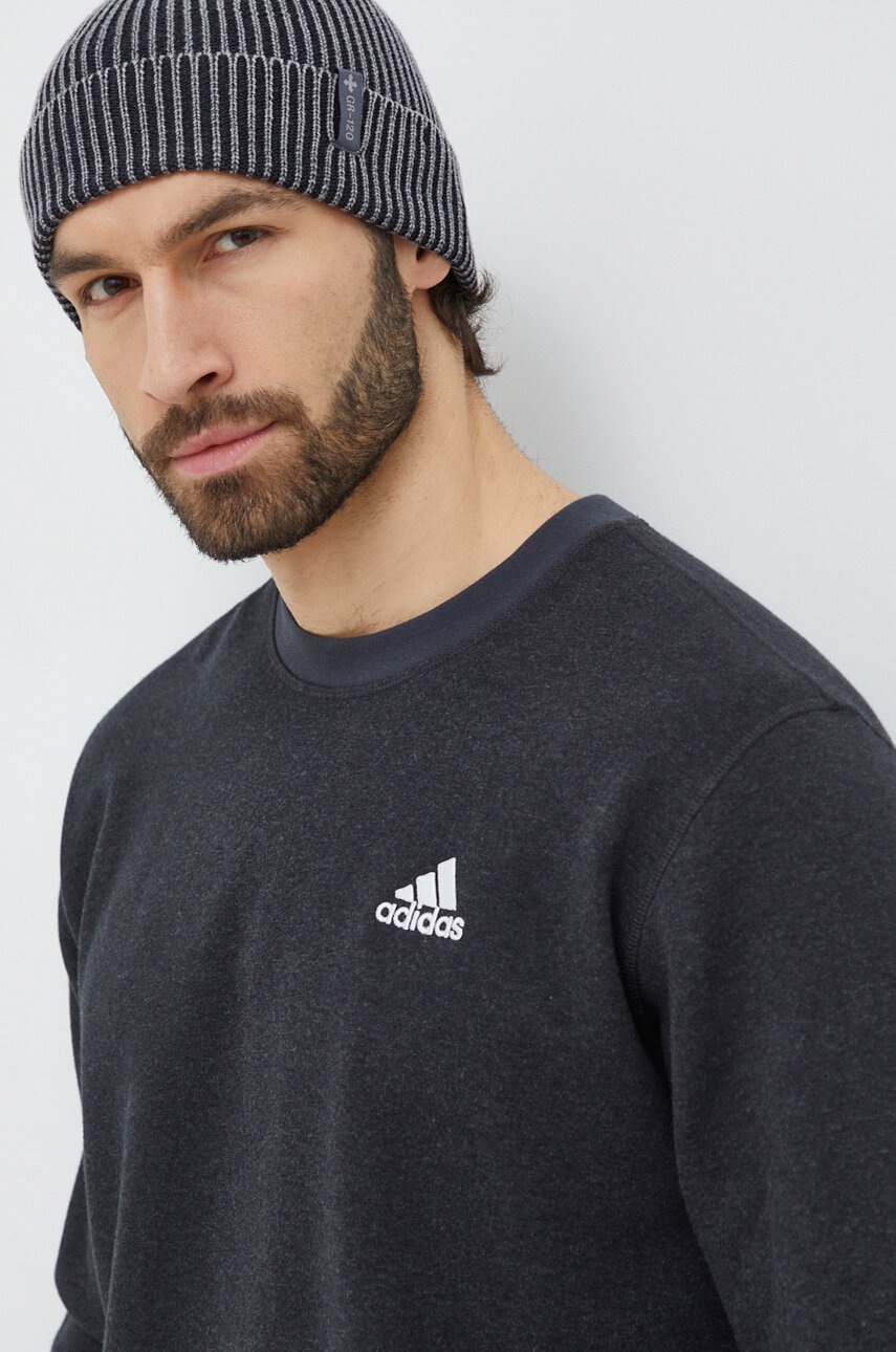 Кофта adidas чоловіча колір чорний однотонна 