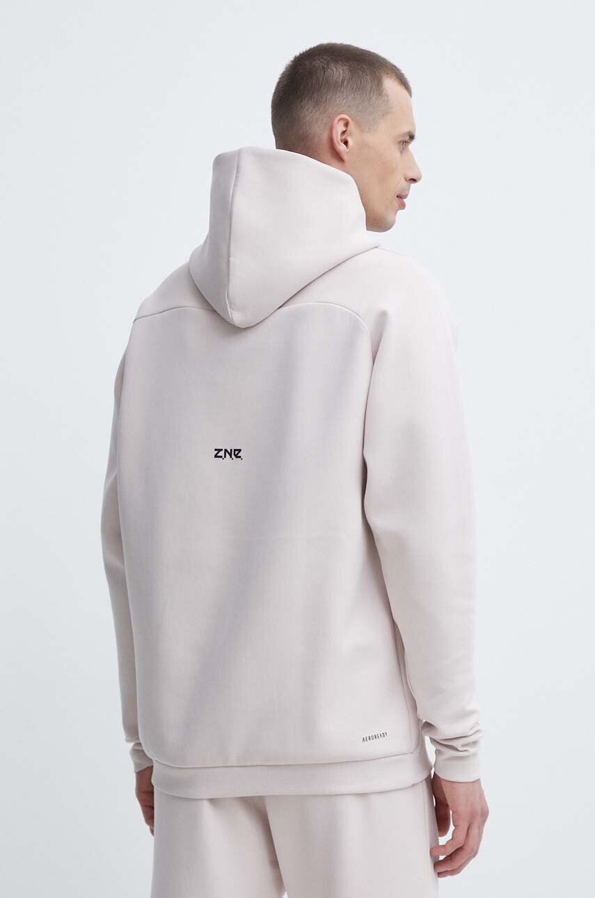 Кофта adidas Z.N.E чоловіча колір бежевий з капюшоном однотонна IR5211 