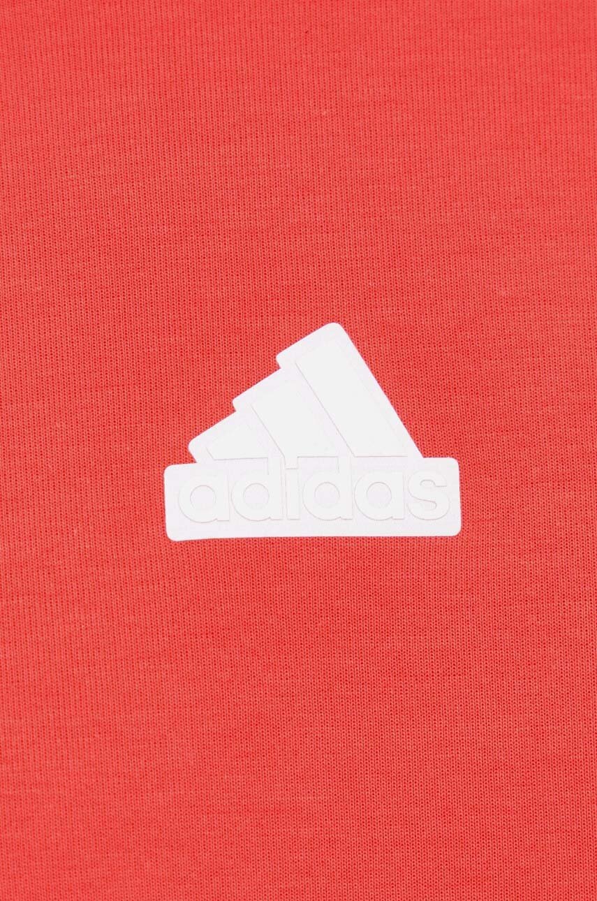 Μπλούζα adidas χρώμα: κόκκινο, με κουκούλα IR9229 φωτογραφία