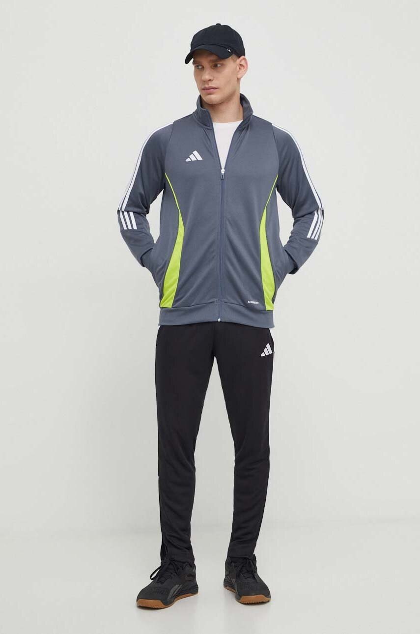 Тренувальна кофта adidas Performance Tiro 24 колір сірий візерунок 