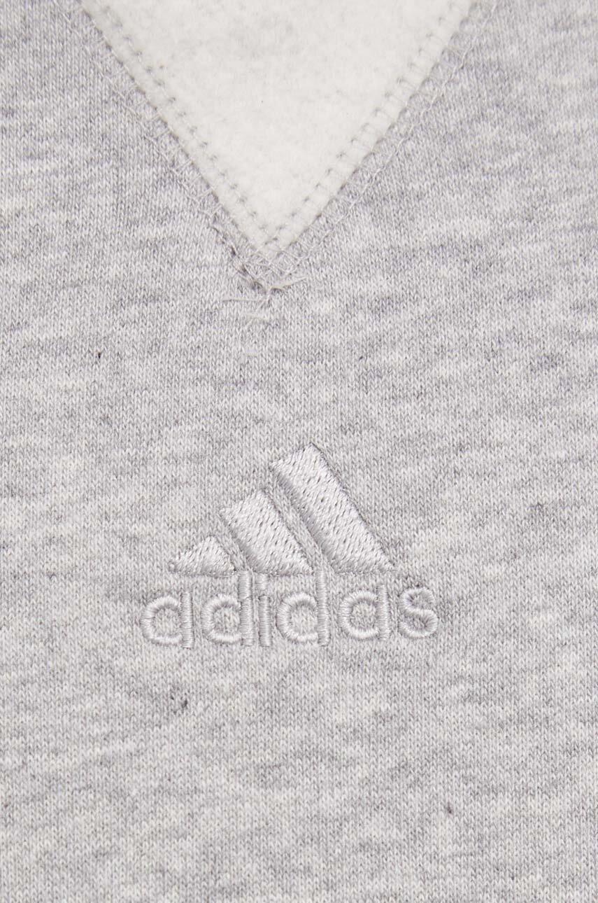 Кофта adidas чоловіча колір сірий з капюшоном меланж 