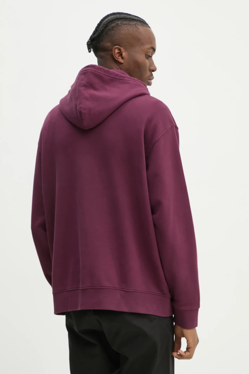 Levi's pamut melegítőfelső bordó, férfi, melange, kapucnis termék 2. képe