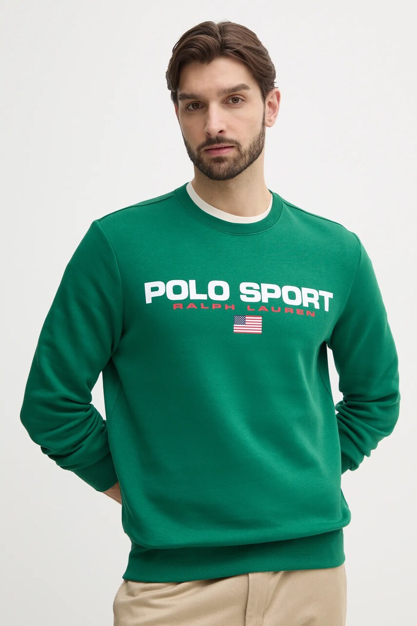 Levně Mikina Polo Ralph Lauren pánská, bílá barva, s potiskem, 710835770