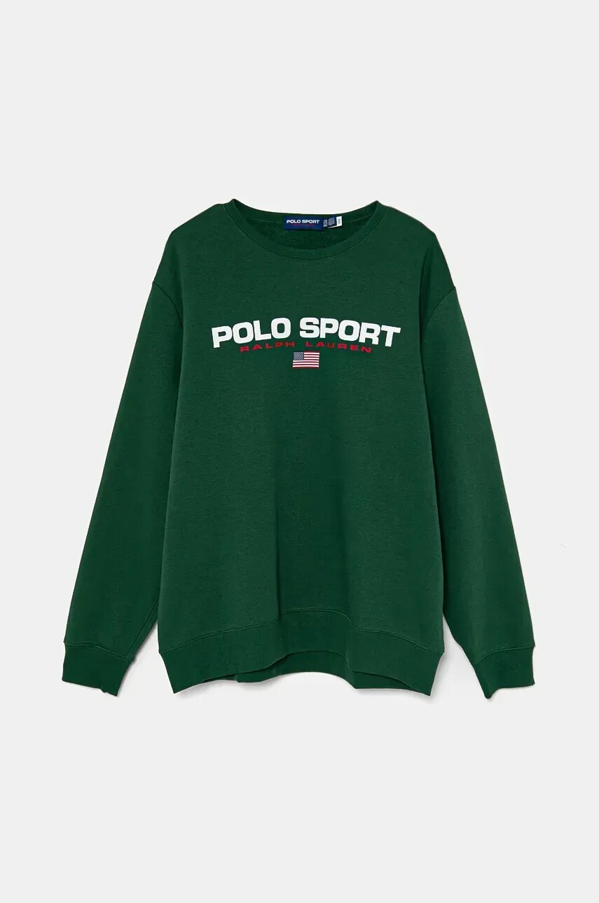 Levně Mikina Polo Ralph Lauren pánská, zelená barva, s potiskem