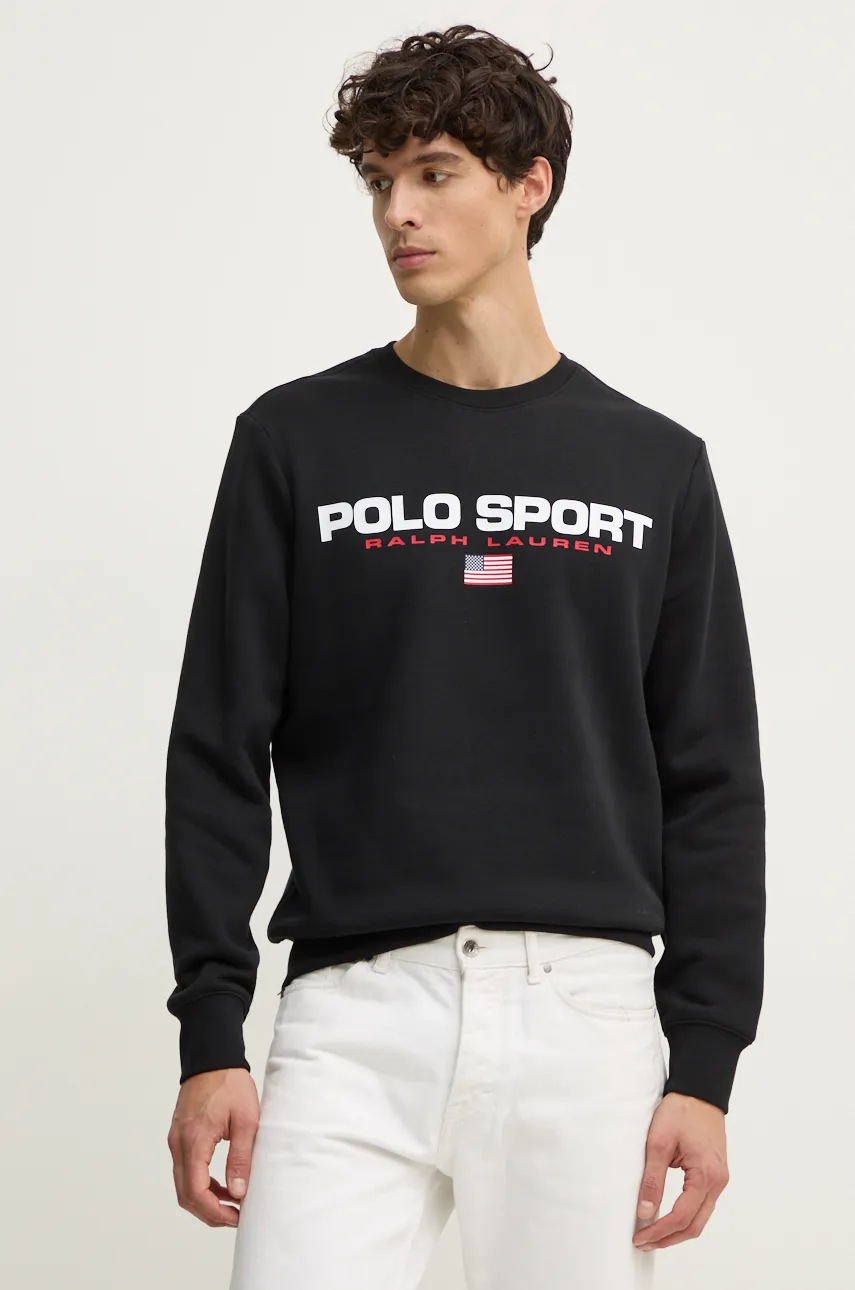 

Суичър Polo Ralph Lauren в бяло с принт 710835770, Черен