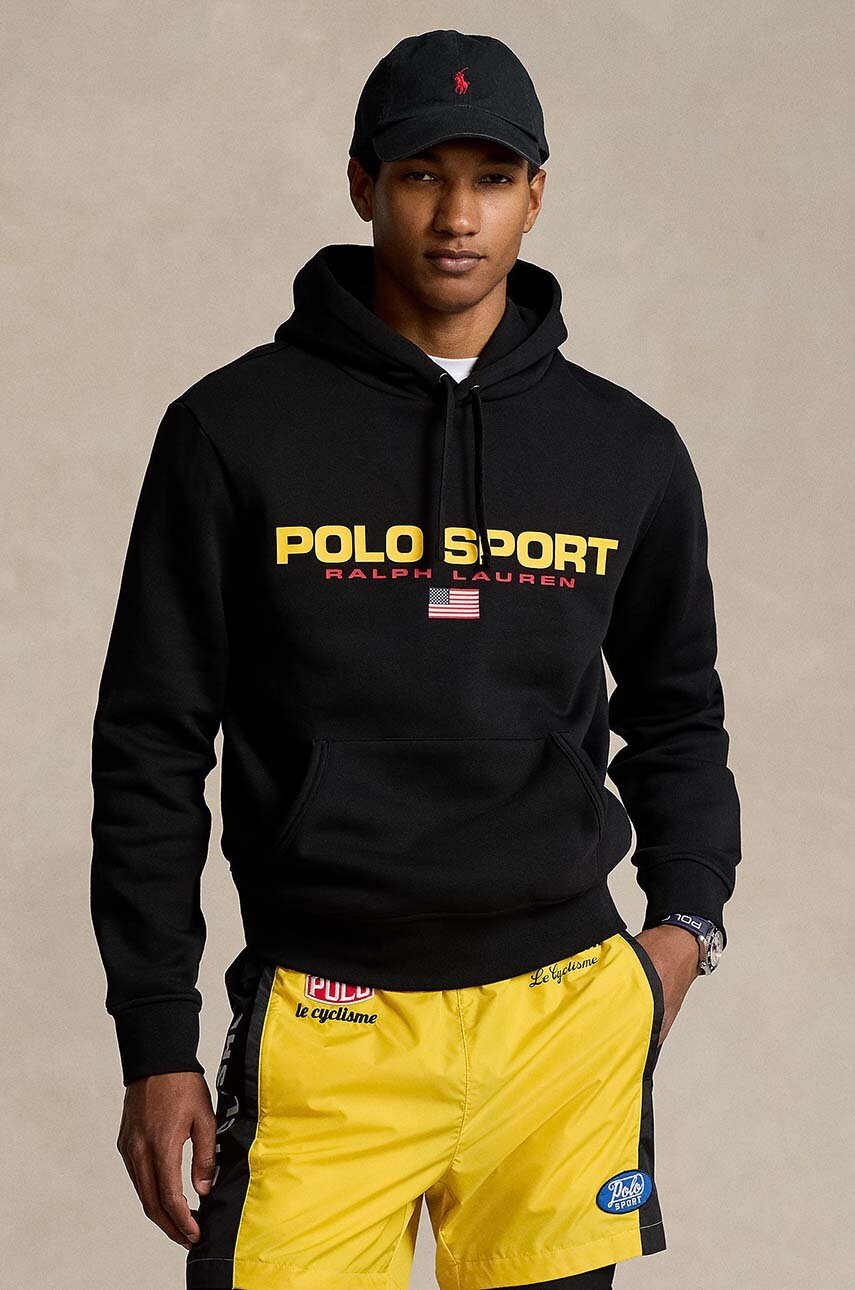 

Суичър Polo Ralph Lauren в черно с качулка принт 710938447, Черен