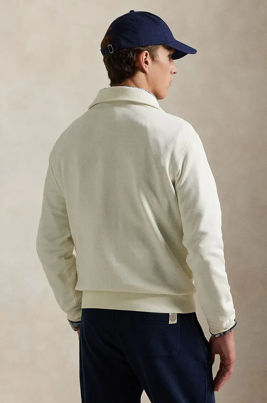 Хлопковая кофта Polo Ralph Lauren мужская цвет бежевый однотонная Хлопковая кофта Polo Ralph Lauren мужская цвет бежевый однотонная