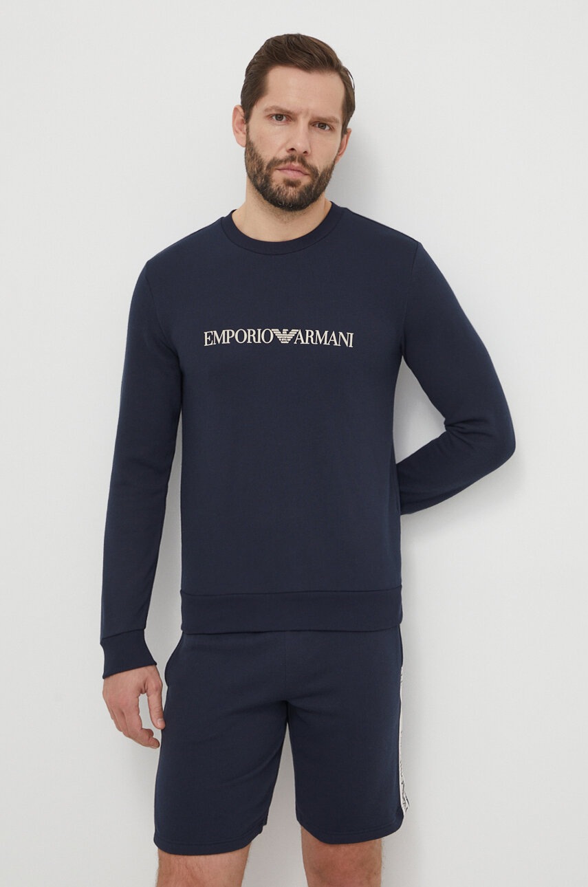 

Домашен суичър Emporio Armani Underwear в тъмносиньо с принт 111785 4R571, Тъмносин