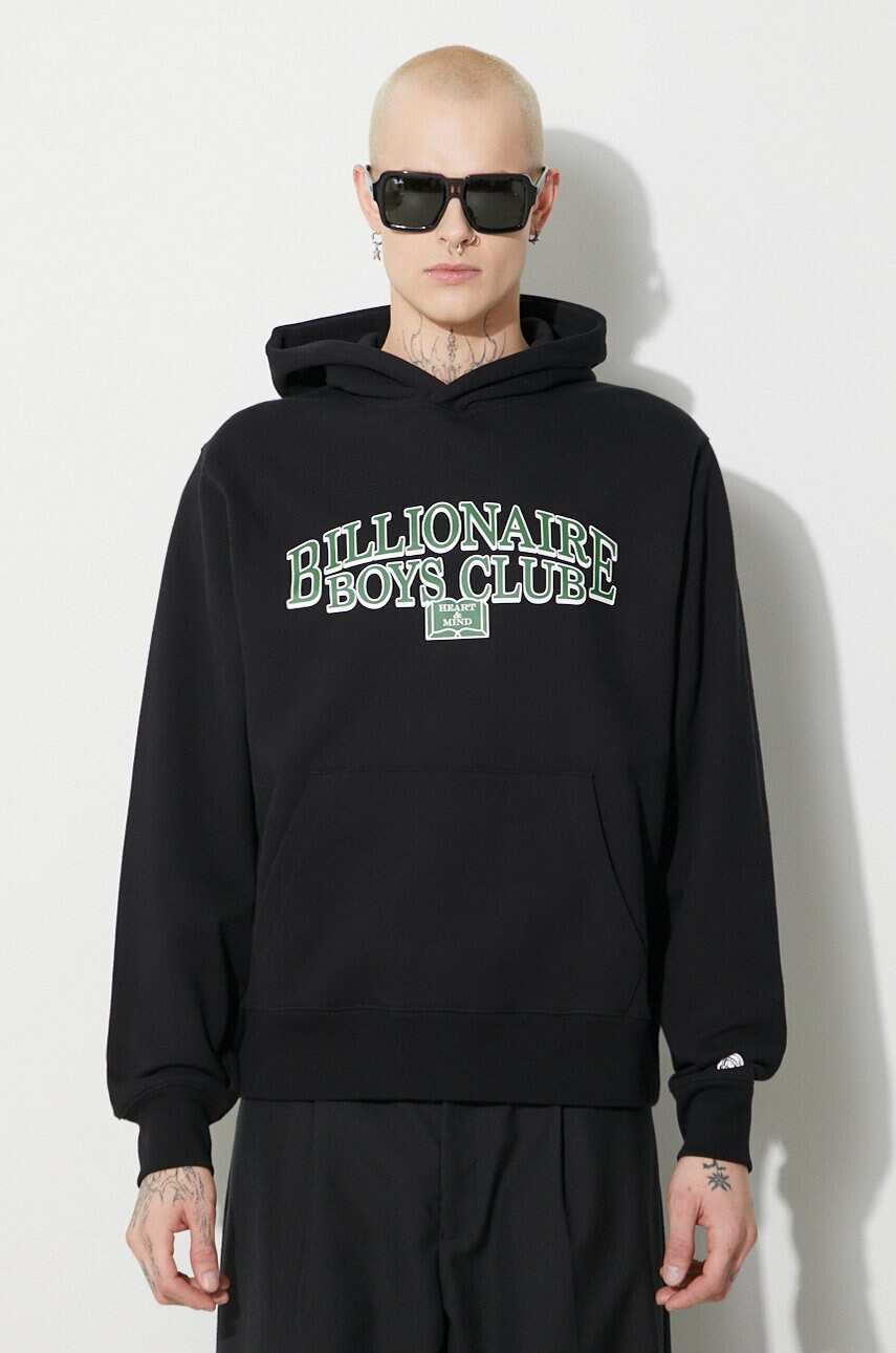 Billionaire Boys Club hanorac de bumbac Scholar Popover barbati, culoarea negru, cu gluga, cu imprimeu, B23434