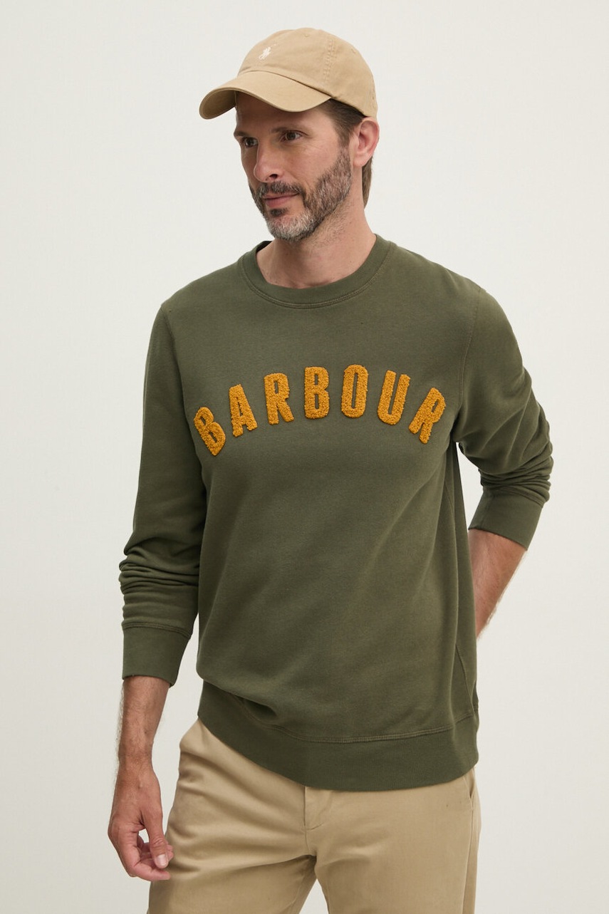 

Суичър Barbour в зелено с меланжов десен, Зелен