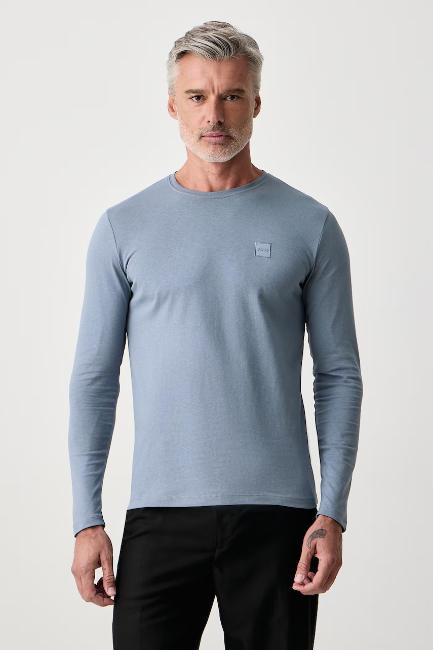 BOSS Orange  longsleeve pentru bărbați din bumbac Tacks