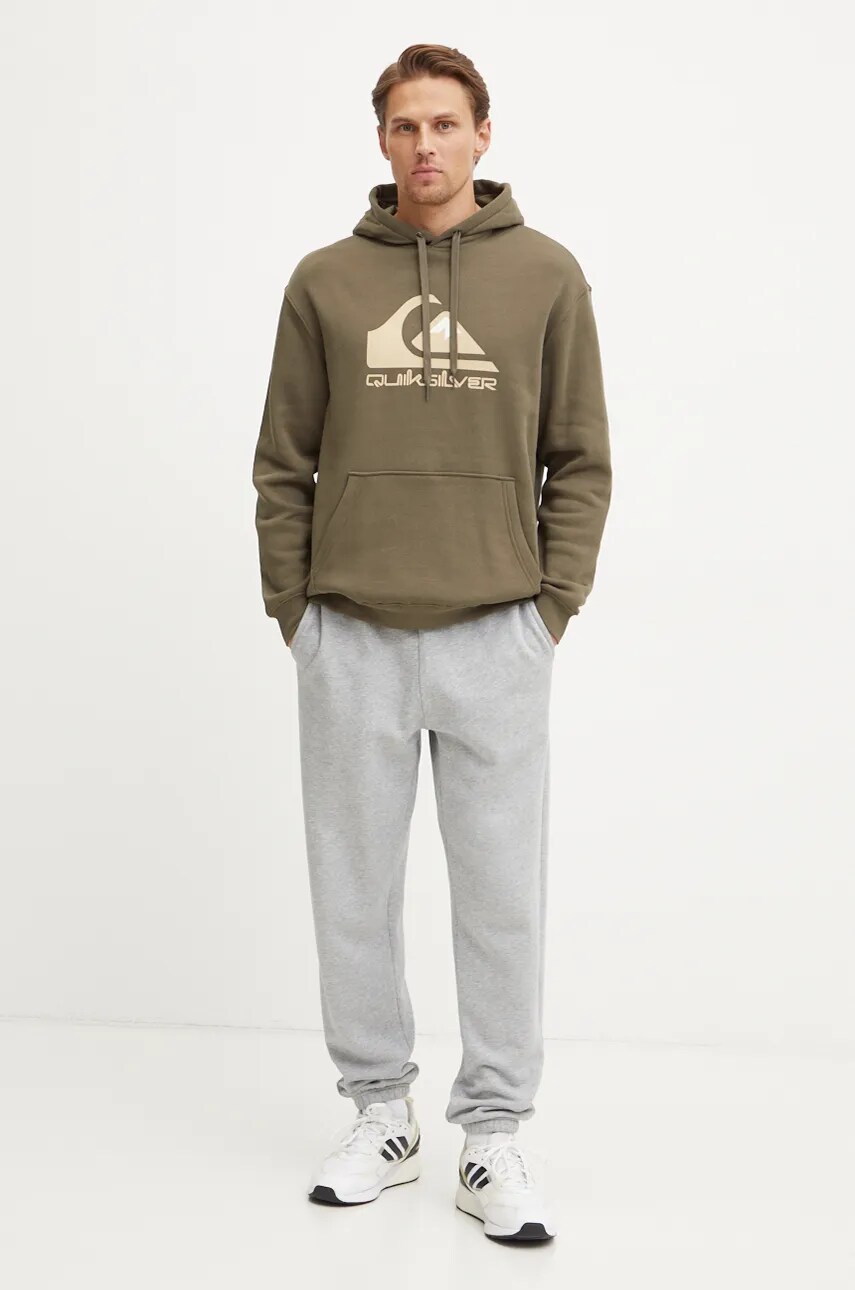 Кофта Quiksilver мужская цвет зелёный с капюшоном с принтом Кофта Quiksilver мужская цвет зелёный с капюшоном с принтом