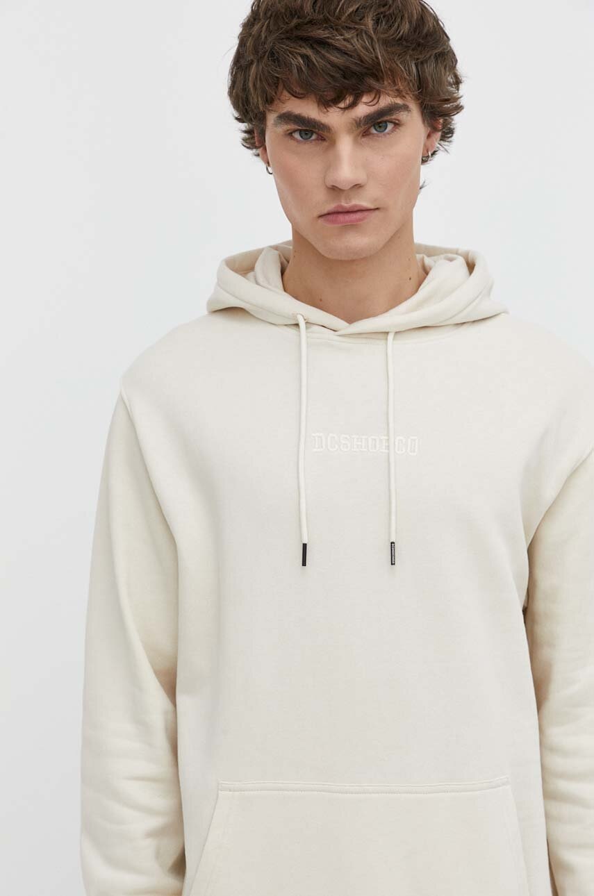 Μπλούζα DC χρώμα: μπεζ, με κουκούλα, ADYFT03390 φωτογραφία