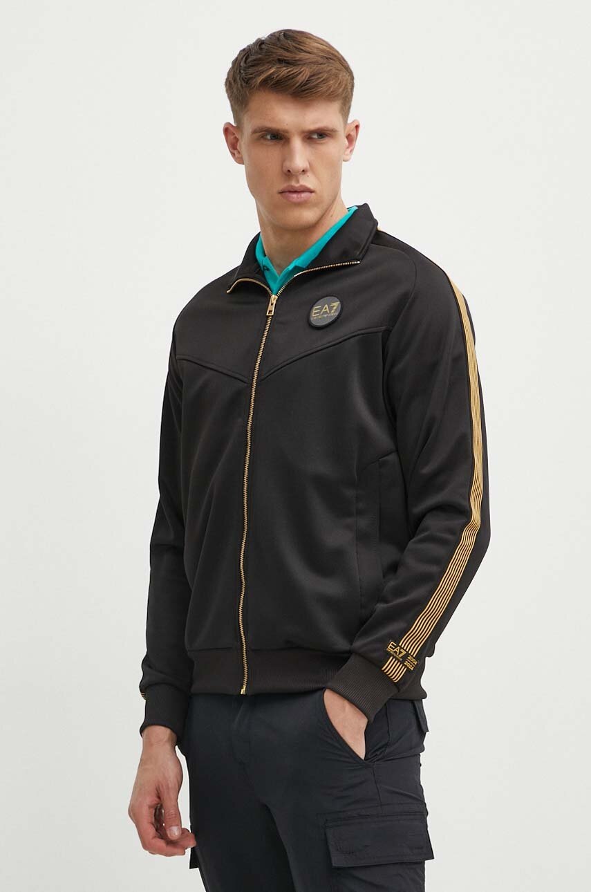 

Суичър EA7 Emporio Armani в черно с десен, Черен