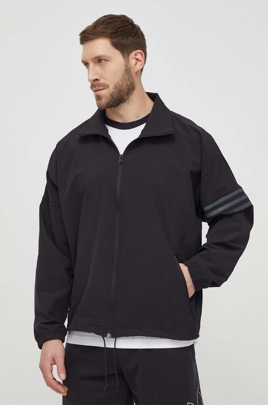 adidas Originals bluză bărbați, culoarea negru, cu imprimeu IS2818