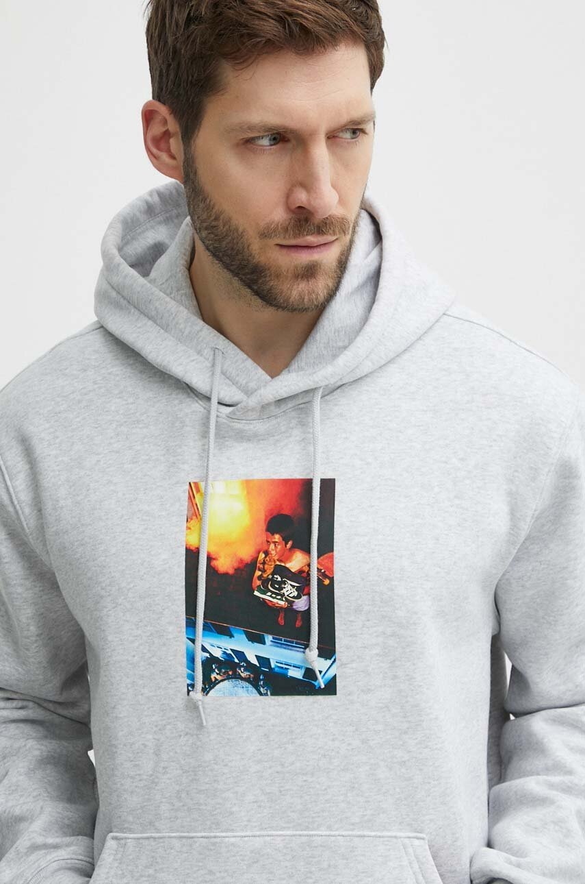 Μπλούζα adidas Originals χρώμα: γκρι, με κουκούλα, IS2907 φωτογραφία