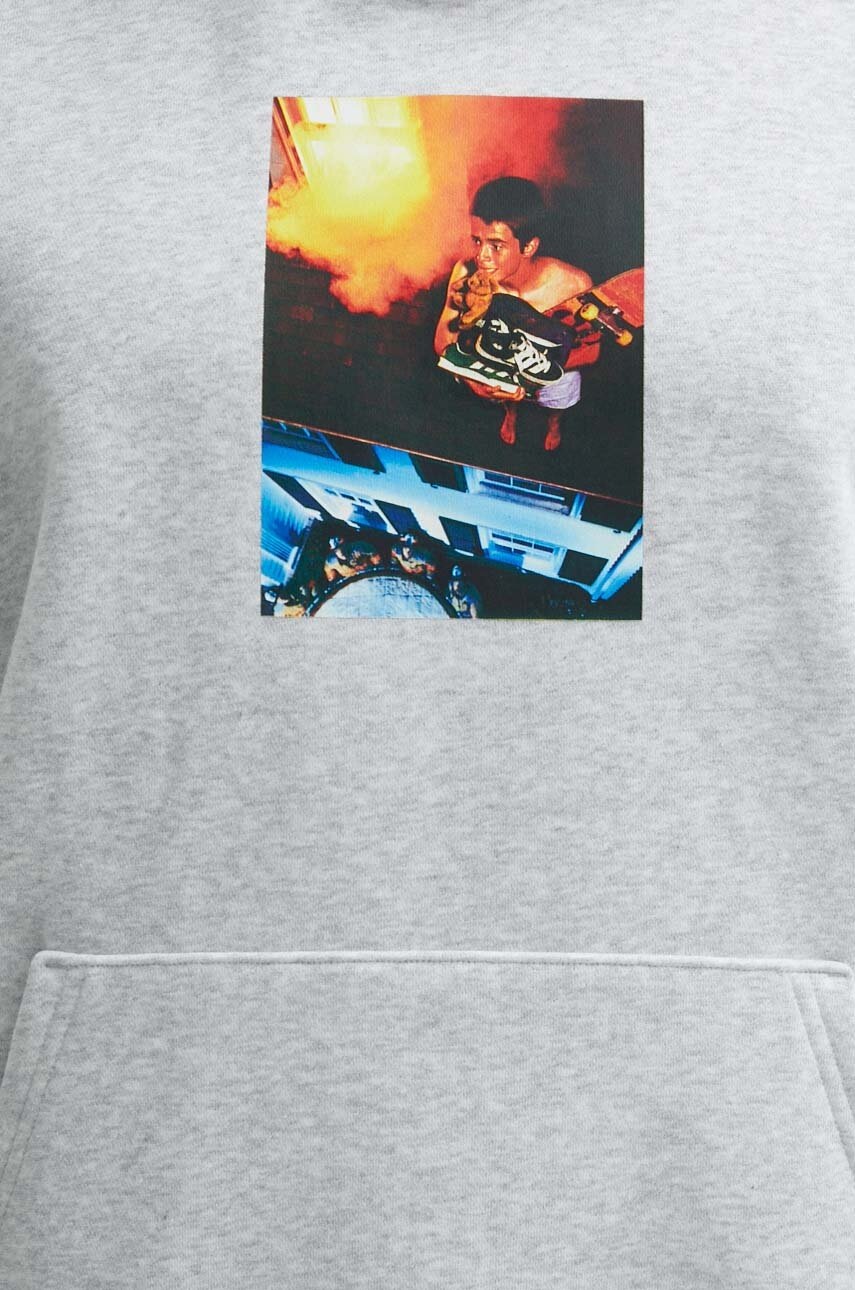 Μπλούζα adidas Originals χρώμα: γκρι, με κουκούλα, IS2907 φωτογραφία