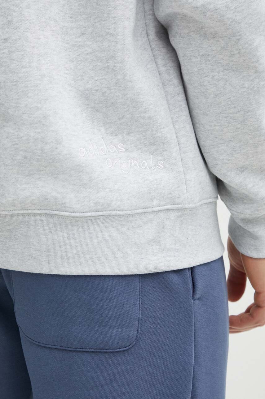 Μπλούζα adidas Originals χρώμα: γκρι, με κουκούλα, IS2907 φωτογραφία