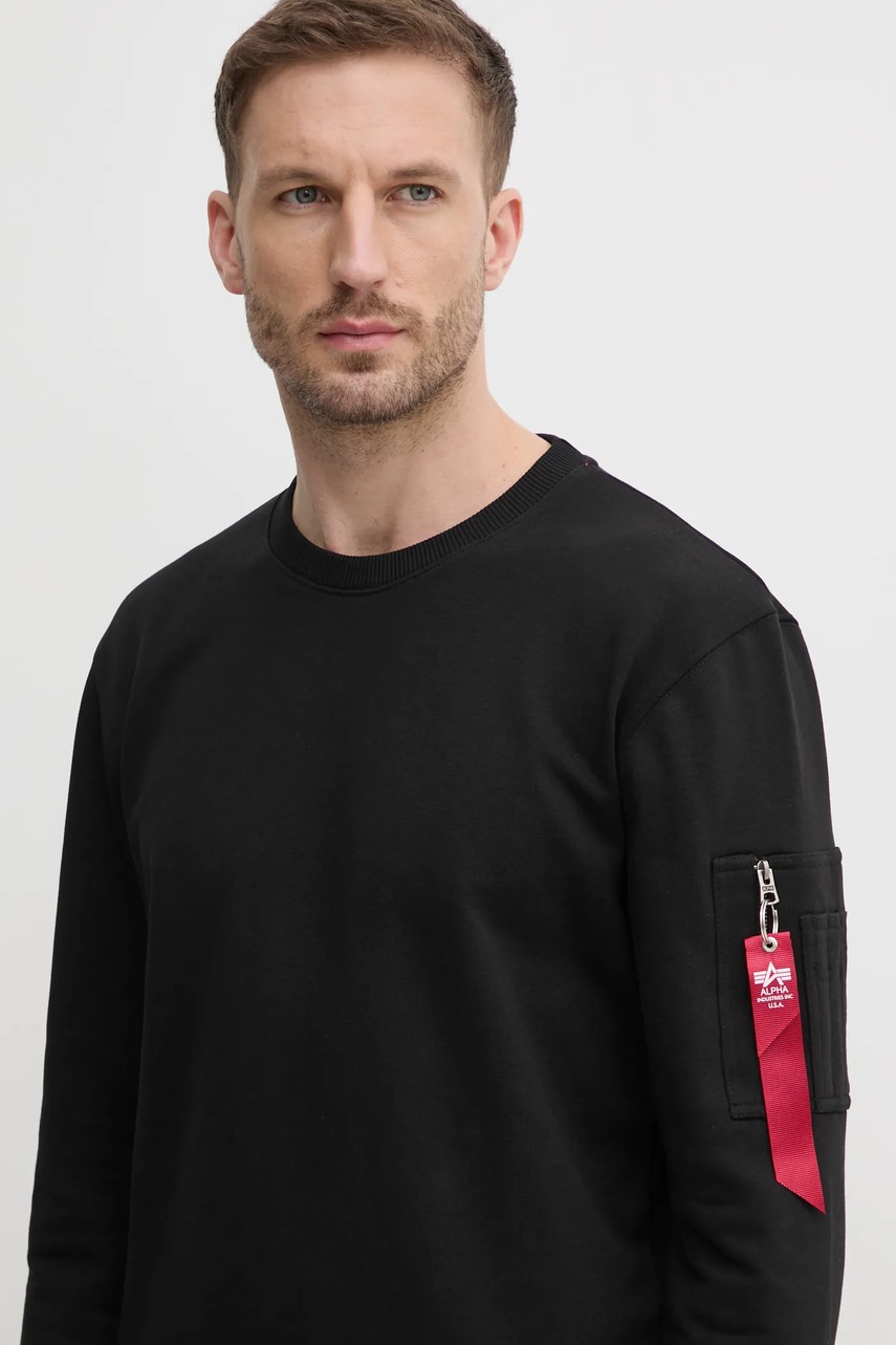 Кофта Alpha Industries USN Blood Chit чоловіча колір чорний з принтом 136300 