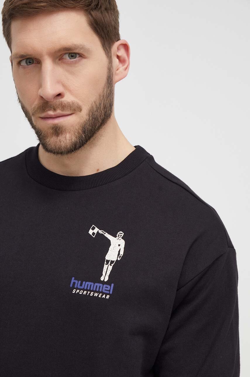 Βαμβακερή μπλούζα Hummel χρώμα: μαύρο φωτογραφία