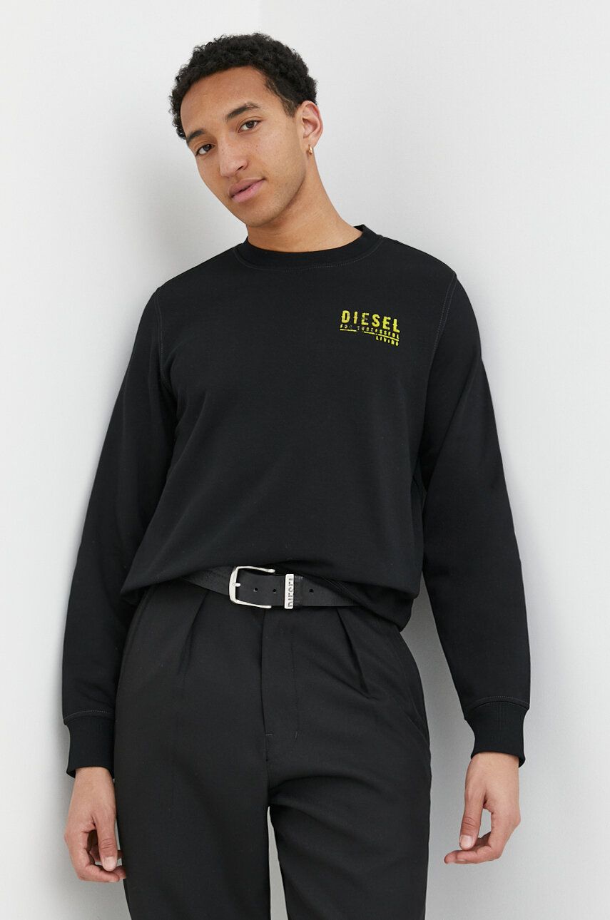 Diesel bluză bărbați, culoarea negru, cu imprimeu A12507.0HAYT