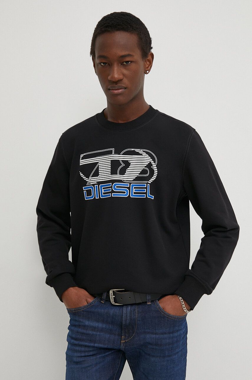 Diesel bluza S-GINN-K43 barbati, culoarea negru, cu imprimeu, A12508.0HAYT