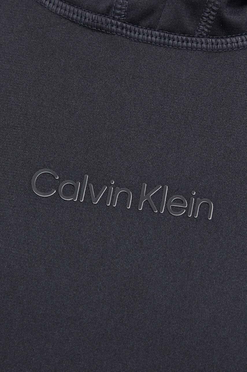Μπλούζα Calvin Klein Performance χρώμα: μαύρο, με κουκούλα φωτογραφία