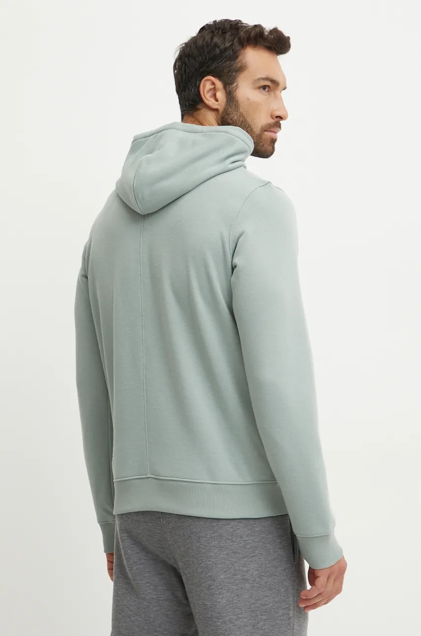 Кофта для тренинга Calvin Klein Performance цвет серый с капюшоном однотонная Кофта для тренинга Calvin Klein Performance цвет серый с капюшоном однотонная