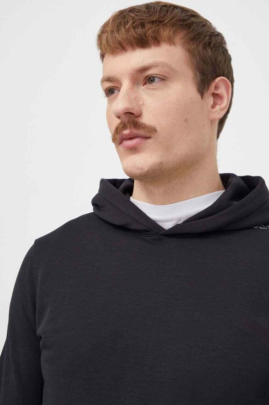 Φούτερ προπόνησης Calvin Klein Performance χρώμα: μαύρο, με κουκούλα φωτογραφία