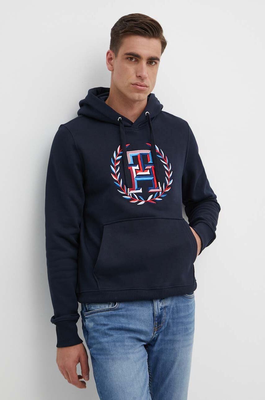 

Суичър Tommy Hilfiger в тъмносиньо с качулка с апликация MW0MW34385, Тъмносин