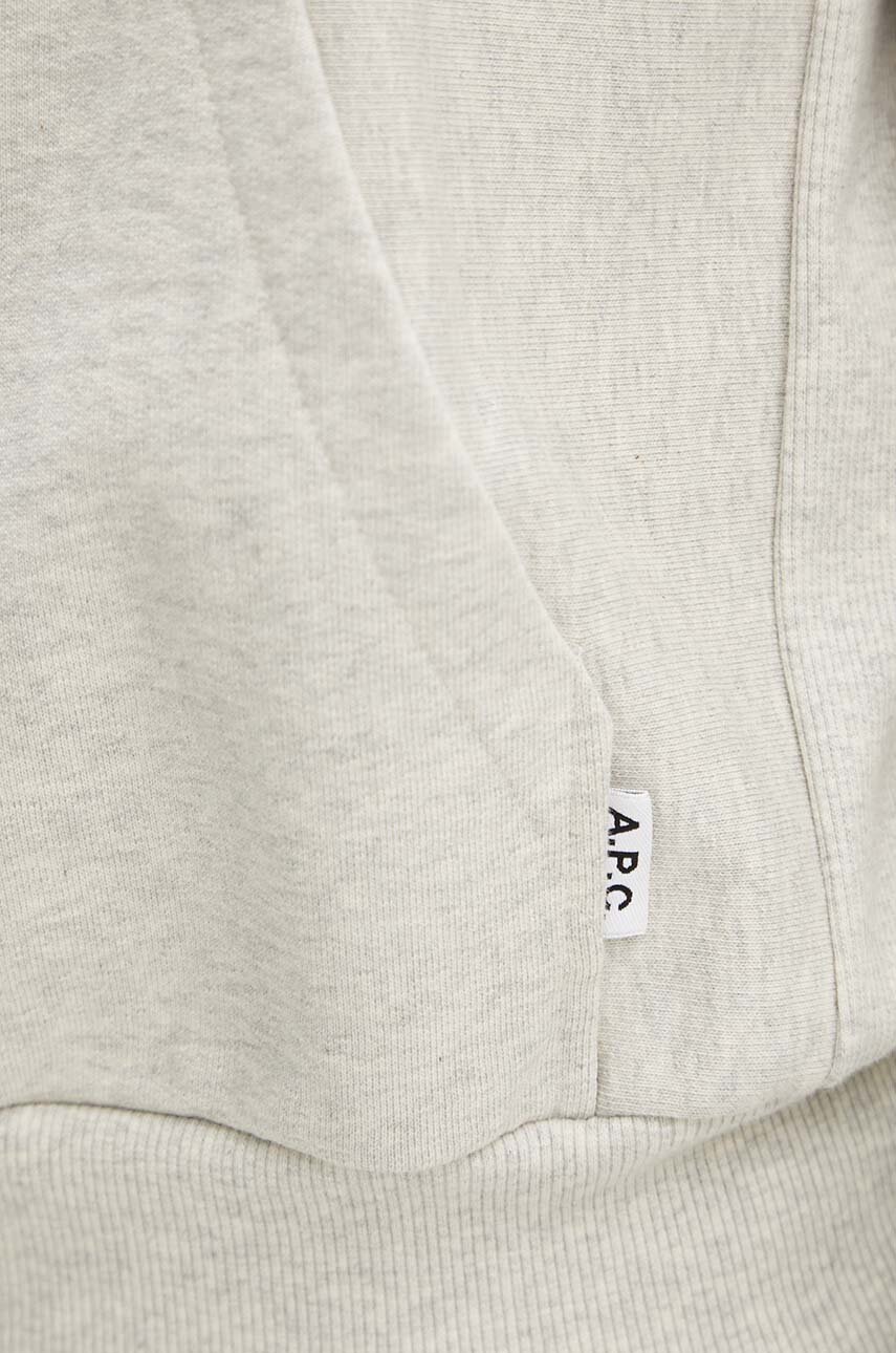 Бавовняна кофта A.P.C. Hoodie Bruce чоловіча колір бежевий з капюшоном меланж COGWV.H27867.PAA 