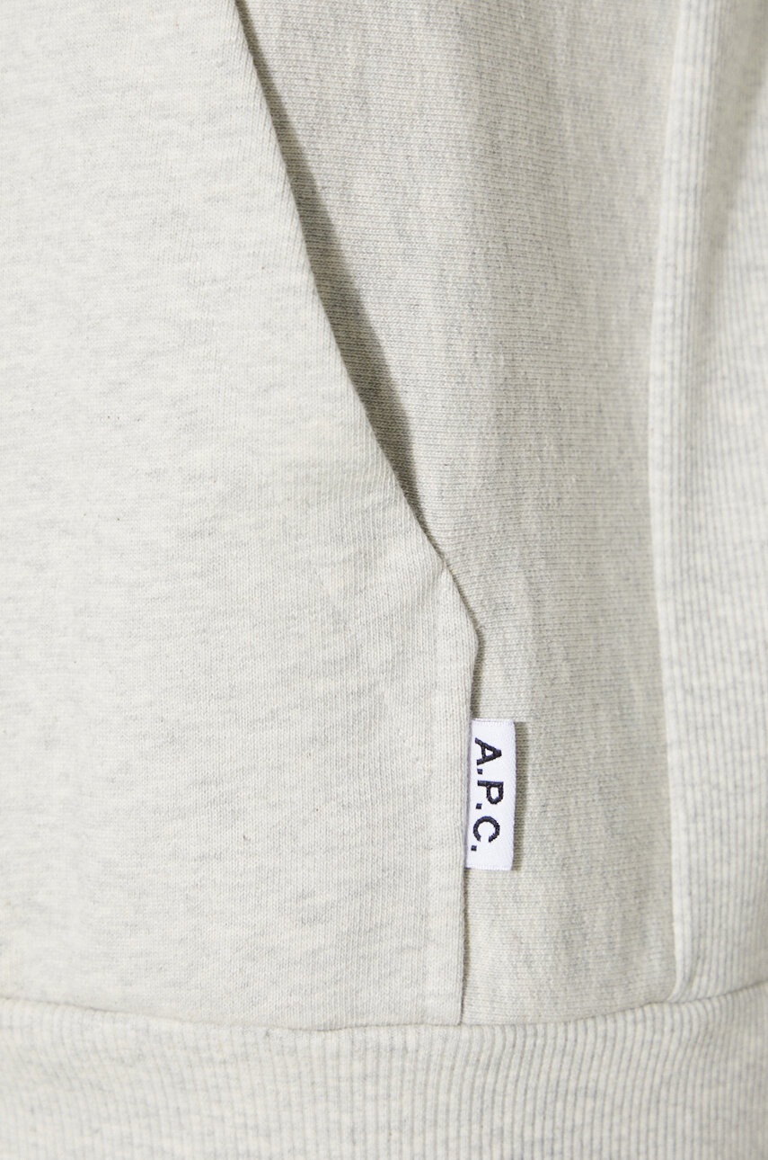 Бавовняна кофта A.P.C. Hoodie Bruce чоловіча колір бежевий з капюшоном меланж COGWV.H27867.PAA 