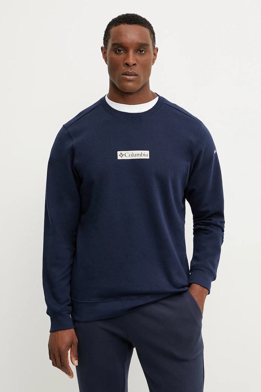 Columbia bluza barbati, culoarea albastru marin, cu imprimeu Columbia bluza barbati, culoarea albastru marin, cu imprimeu