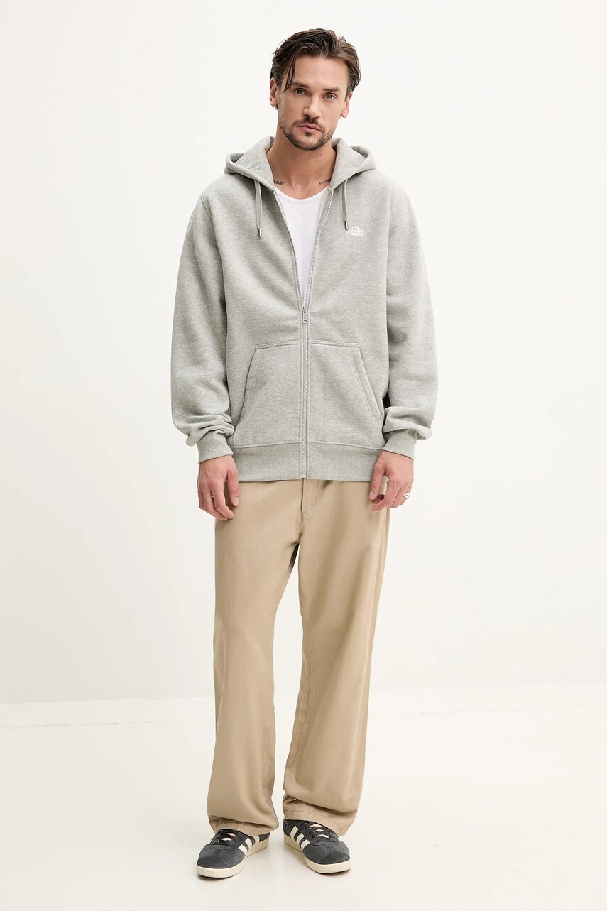 Кофта Dickies SUMMERDALE ZIP THROUGH мужская цвет серый с капюшоном однотонная DK0A4YQA Кофта Dickies SUMMERDALE ZIP THROUGH мужская цвет серый с капюшоном однотонная DK0A4YQA