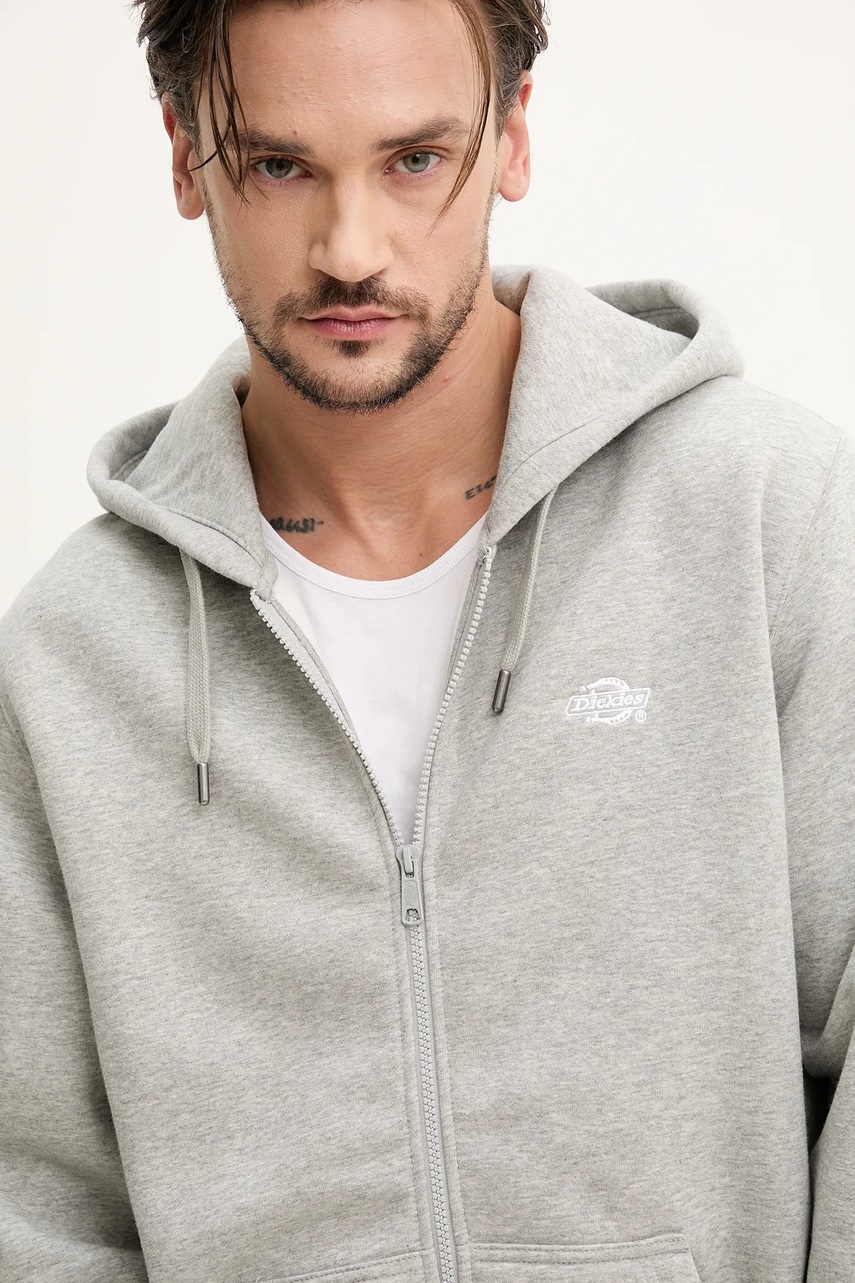 Μπλούζα Dickies SUMMERDALE ZIP THROUGH χρώμα: γκρι, με κουκούλα, DK0A4YQA φωτογραφία