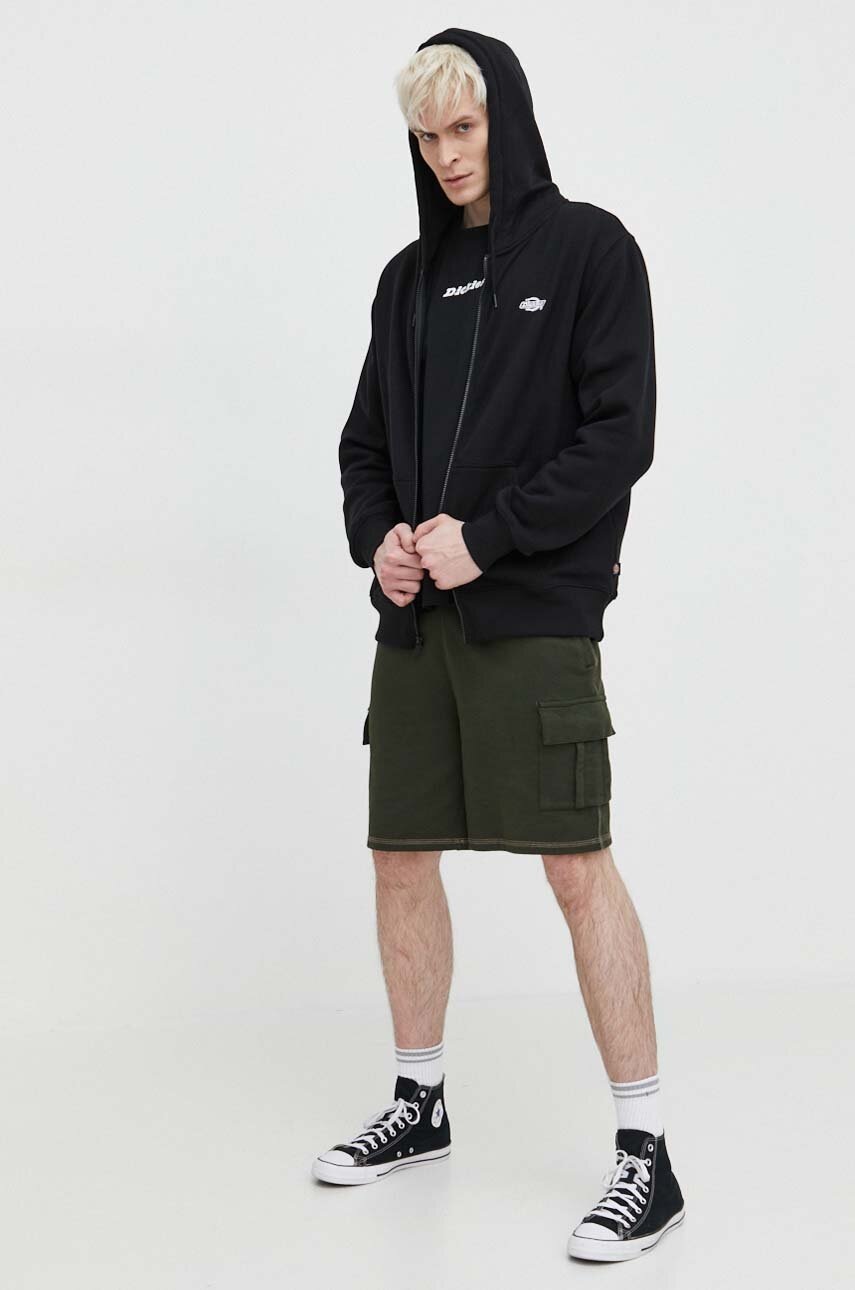 Μπλούζα Dickies SUMMERDALE ZIP THROUGH χρώμα: μαύρο, με κουκούλα, DK0A4YQA φωτογραφία