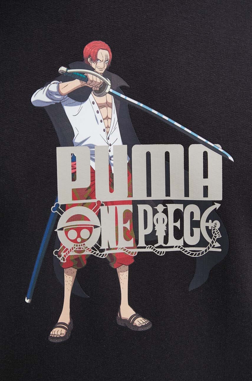 Βαμβακερή μπλούζα Puma PUMA X ONE PIECE χρώμα: μαύρο, με κουκούλα, 624666 φωτογραφία