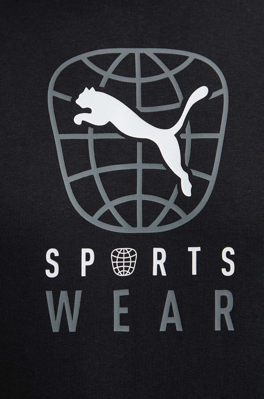Μπλούζα Puma BETTER SPORTSWEAR χρώμα: μαύρο, με κουκούλα, 679002 φωτογραφία