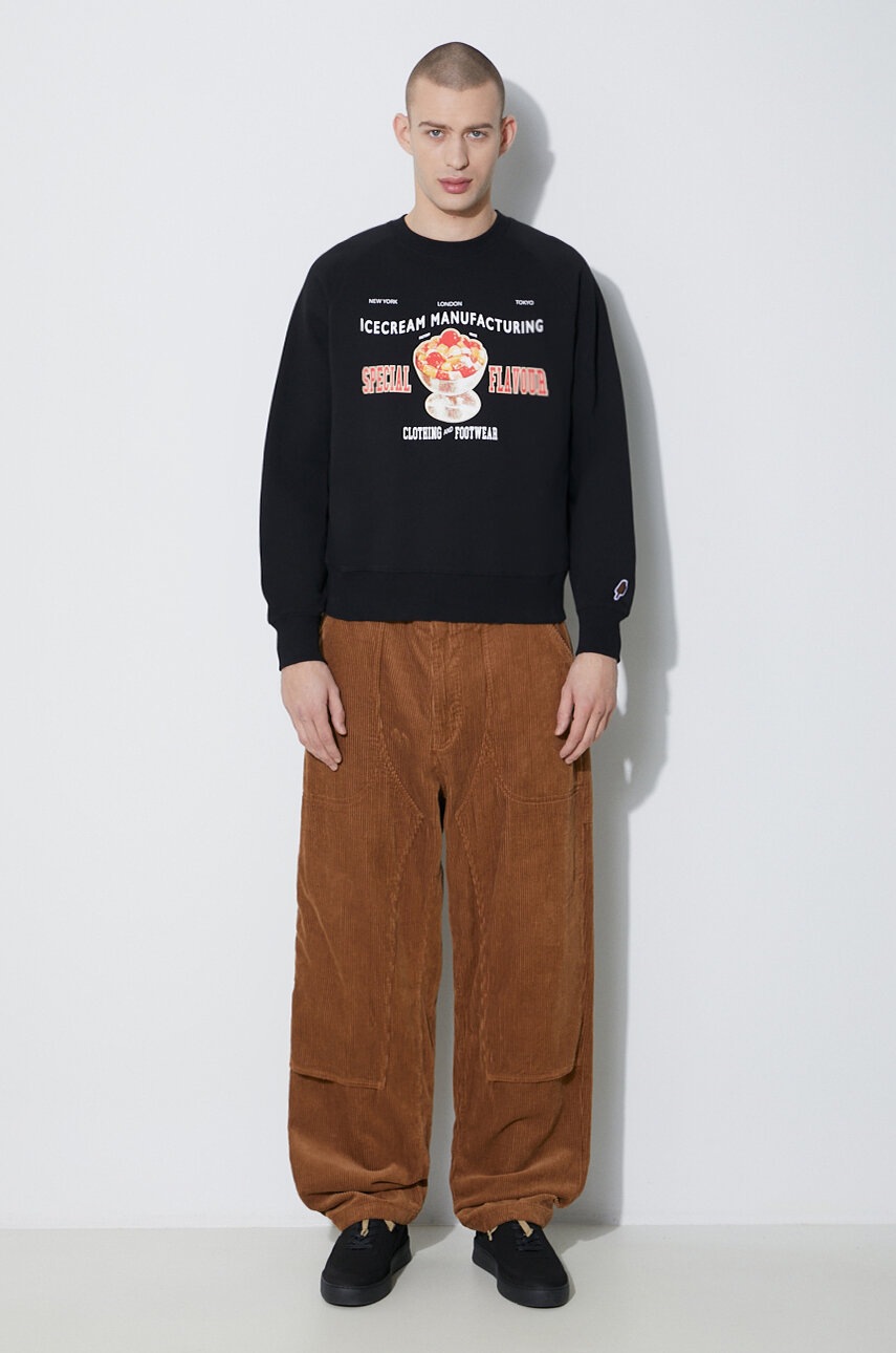 Βαμβακερή μπλούζα Icecream Special Flavour Crewneck χρώμα: μαύρο, IC24122 φωτογραφία