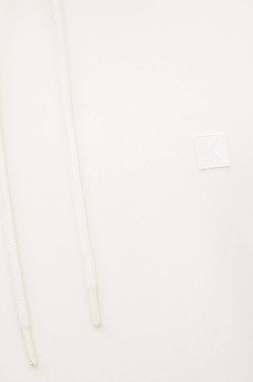 Кофта Calvin Klein Jeans чоловіча колір білий з капюшоном однотонна J30J325149 