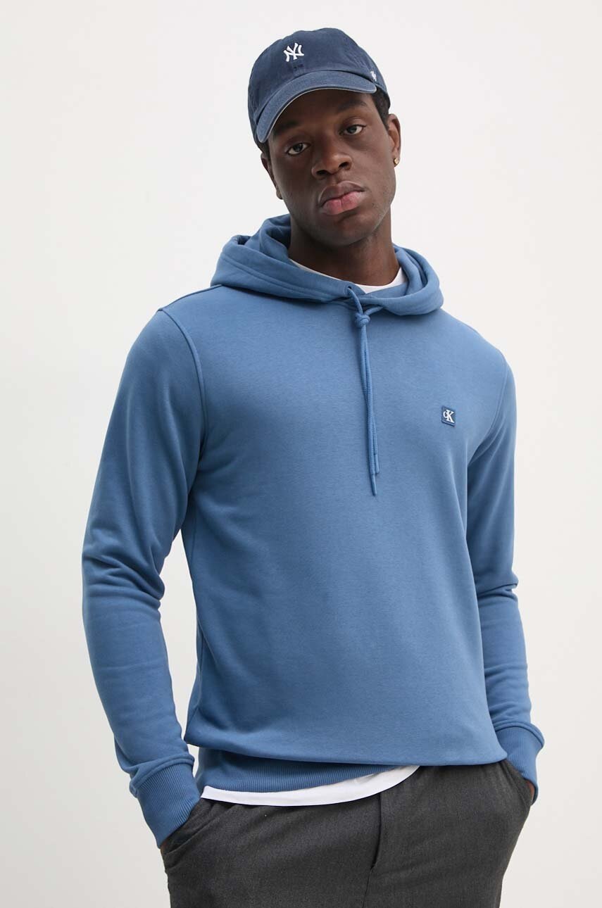 

Суичър Calvin Klein Jeans в синьо с качулка с изчистен дизайн J30J325149, Син